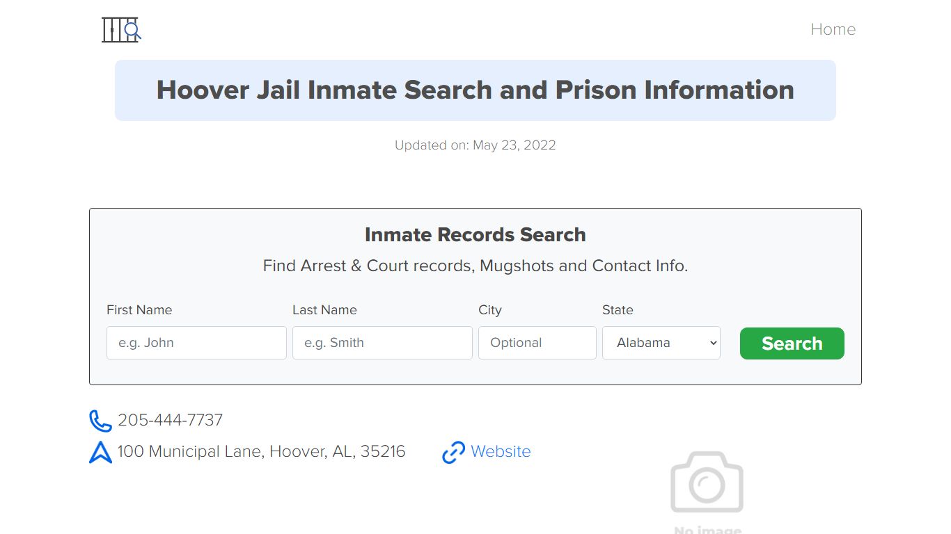 Hoover Jail Inmate Search, Visitation, Phone no. & Mailing ...
