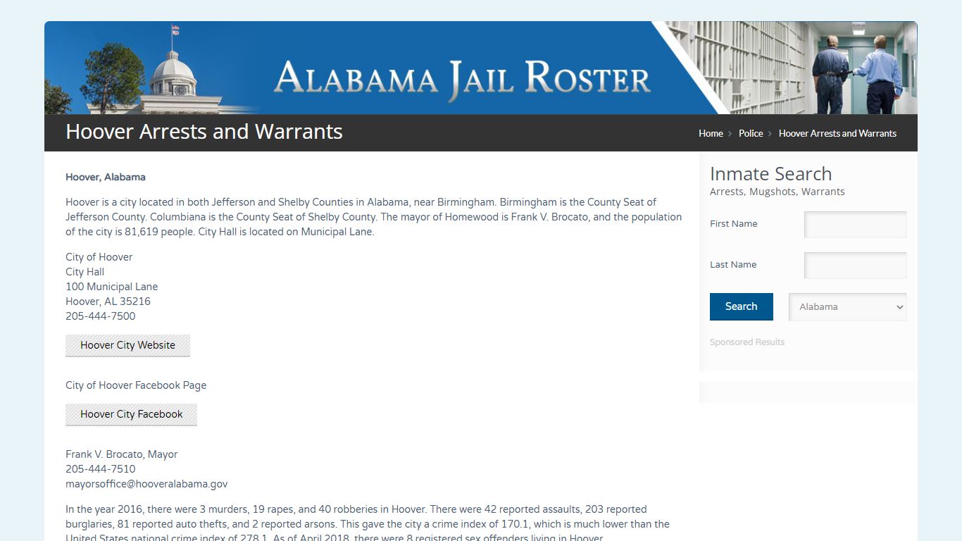 Hoover Arrests and Warrants | Alabama Jail Inmate Search